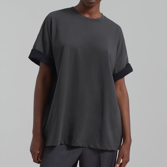 The Frankie Shop Dark Gray Short Sleeve Tee - Picture 1 of 7